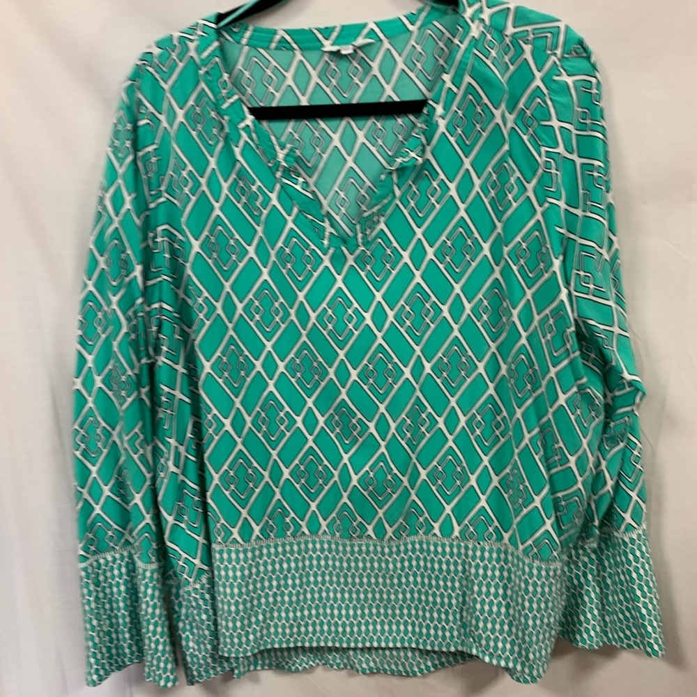Crown and Ivy Blouse Geometric Print